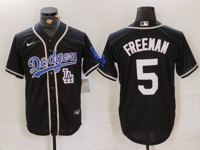 Men Los Angeles Dodgers #5 Freeman Black Fashion Nike Game MLB Jersey style 45->los angeles dodgers->MLB Jersey